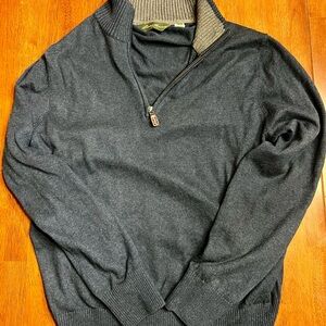 Eddie Bauer Men's Navy Quarter-Zip Sweater